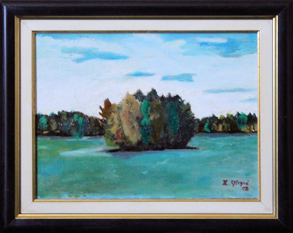 River islet, oil on canvas