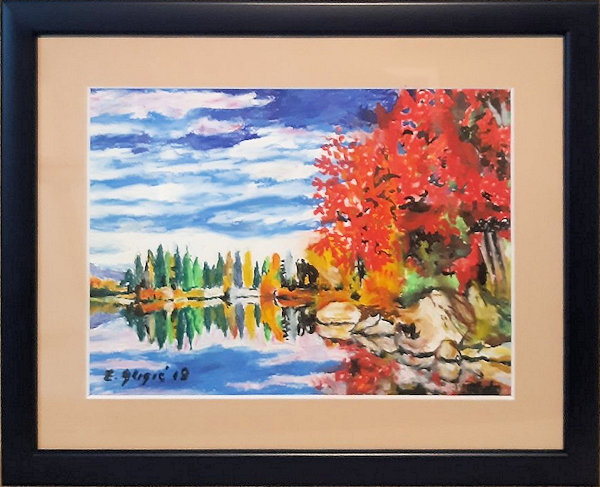 By the lake, Oil Pastel