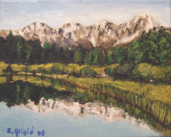 Mountain landscape, oil on canvas