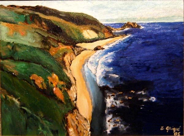 Sea coast, oil on canvas