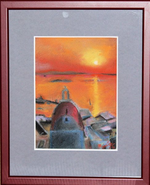 Evening by the sea, pastel